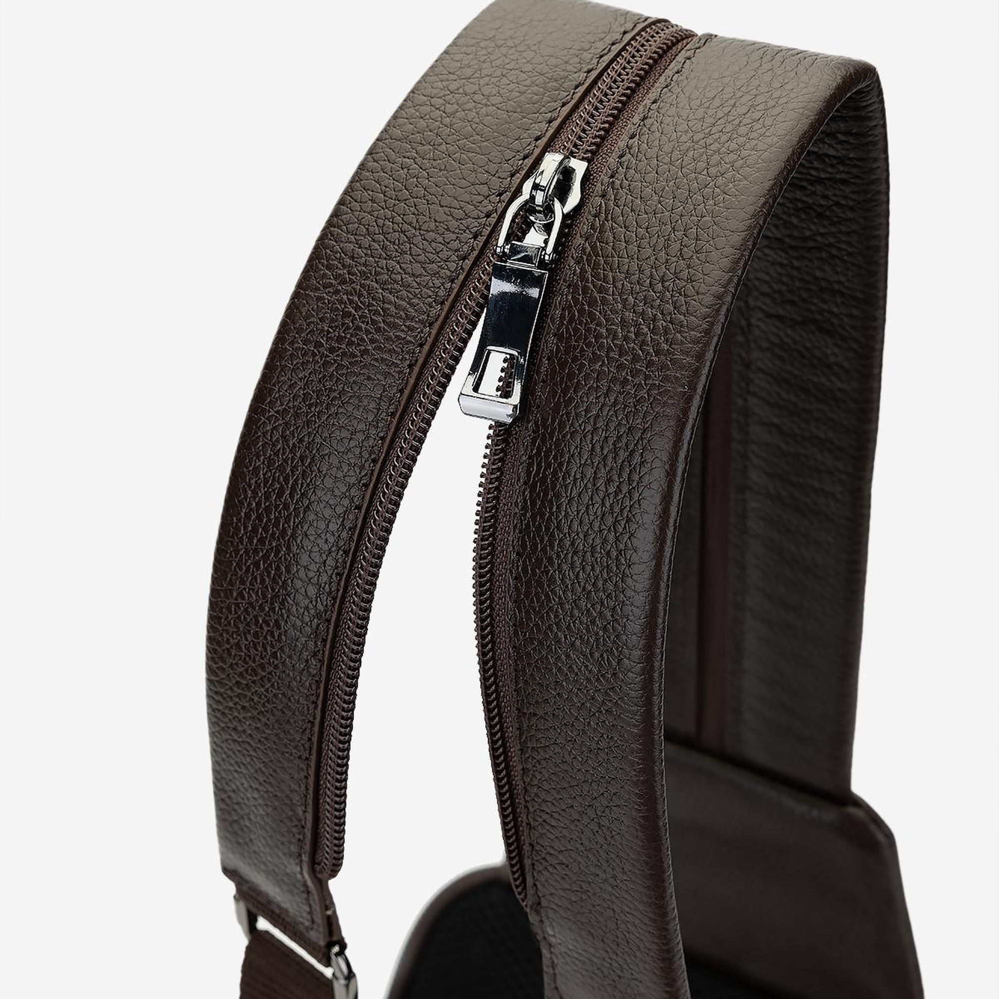 Valmenti Erkek Hakiki Deri Kahverengi Body Bag Çanta