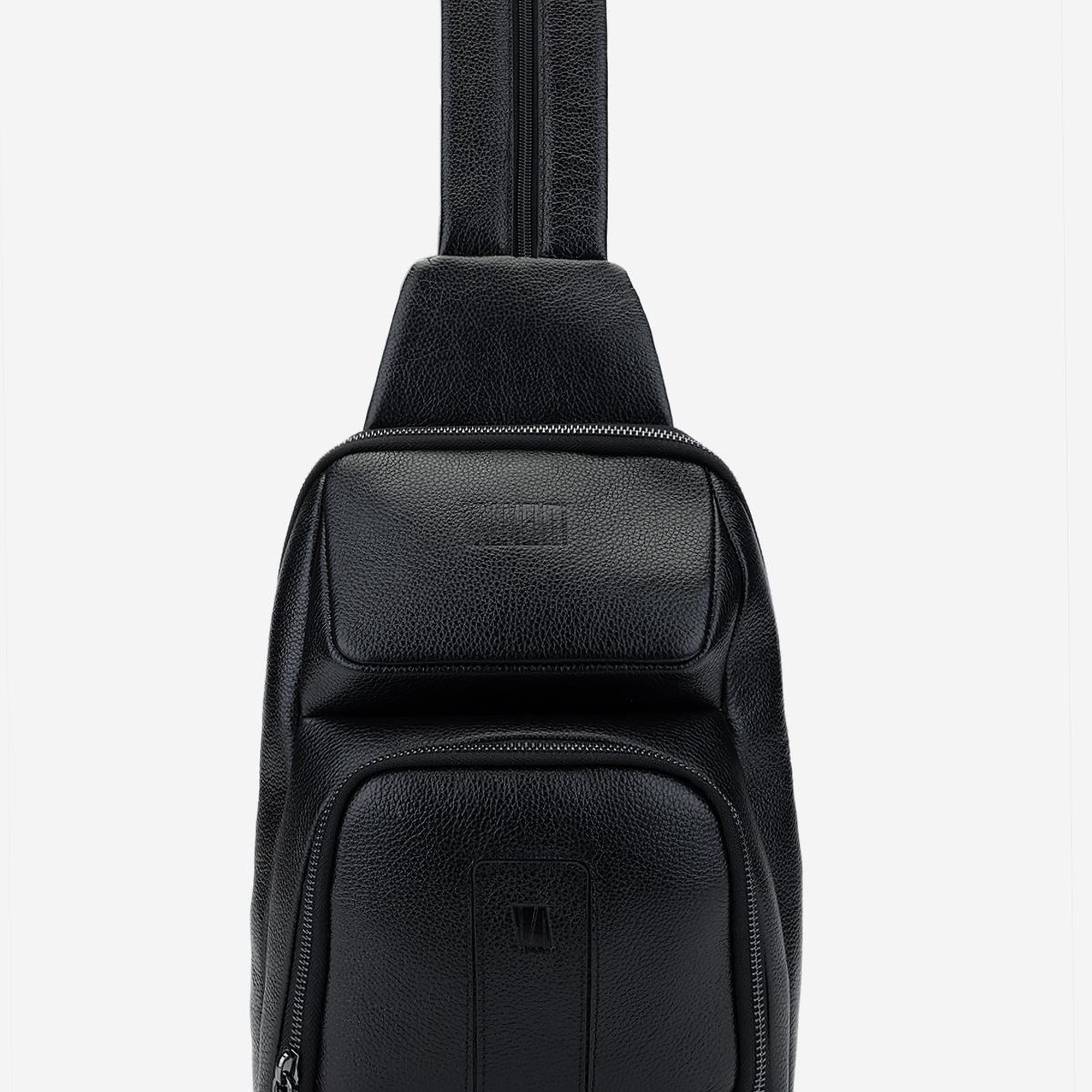 Valmenti Erkek Hakiki Deri Siyah Deri Body Bag Çanta