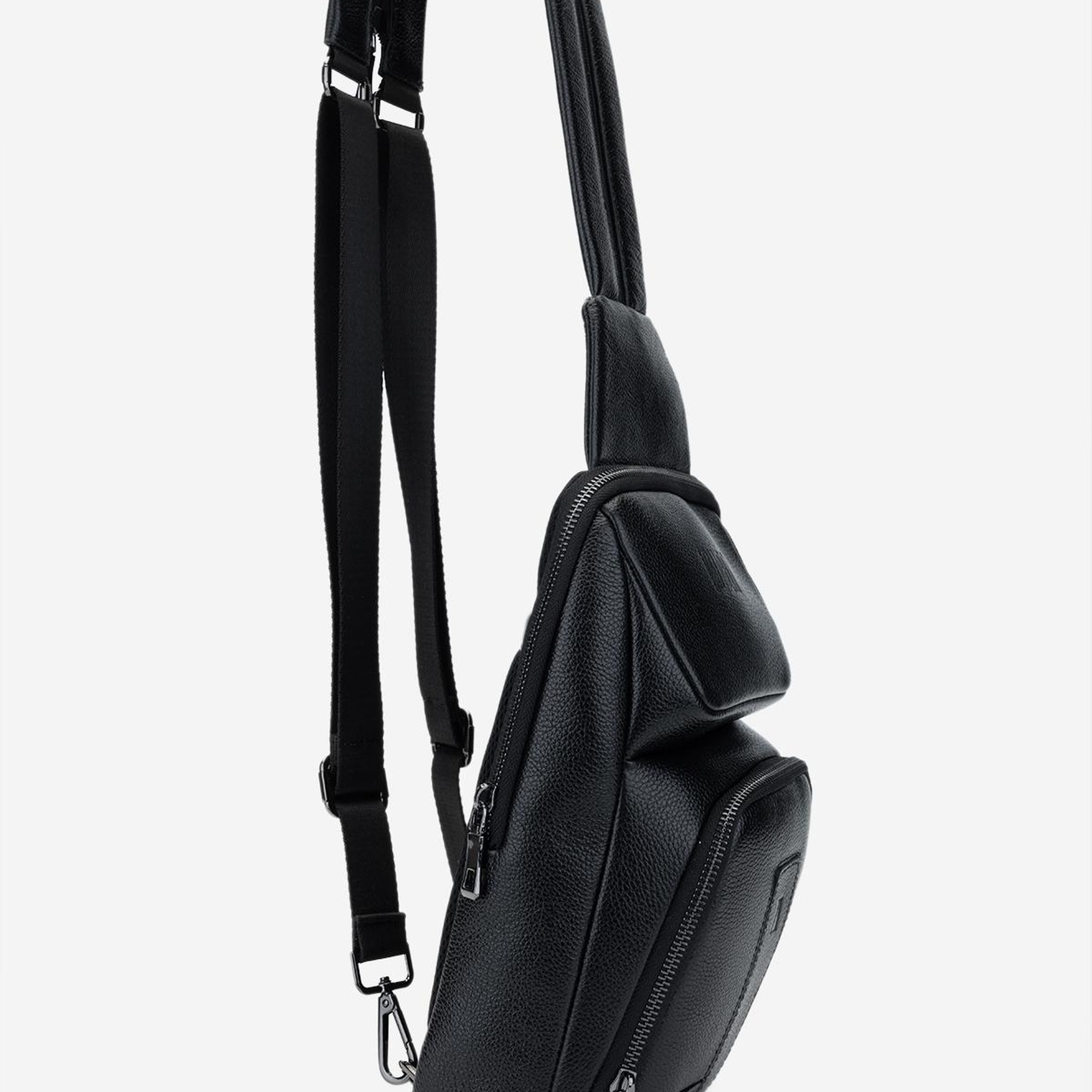 Valmenti Erkek Hakiki Deri Siyah Deri Body Bag Çanta