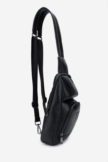  Valmenti Erkek Hakiki Deri Siyah Deri Body Bag Çanta