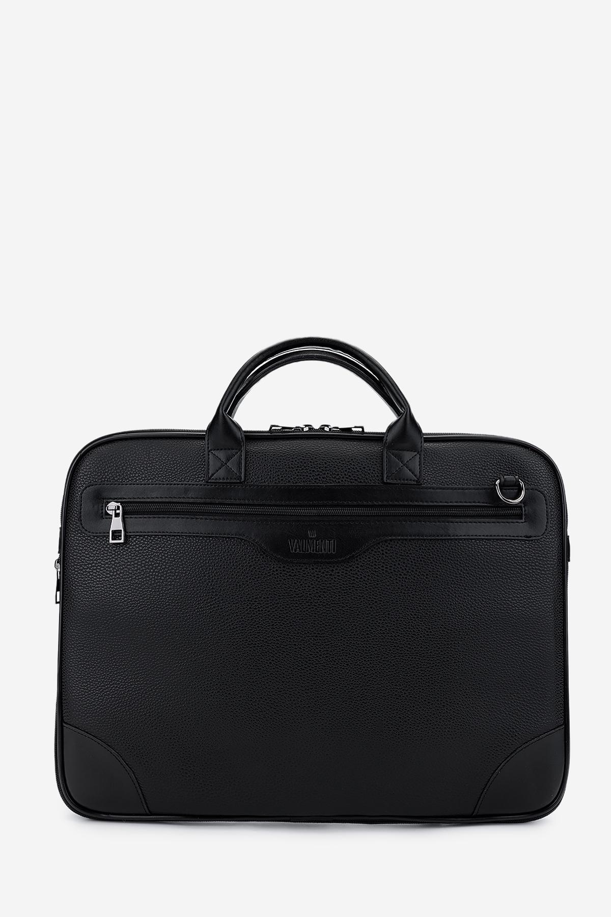  Valmenti Erkek Vegan Siyah Floter Evrak Çantası