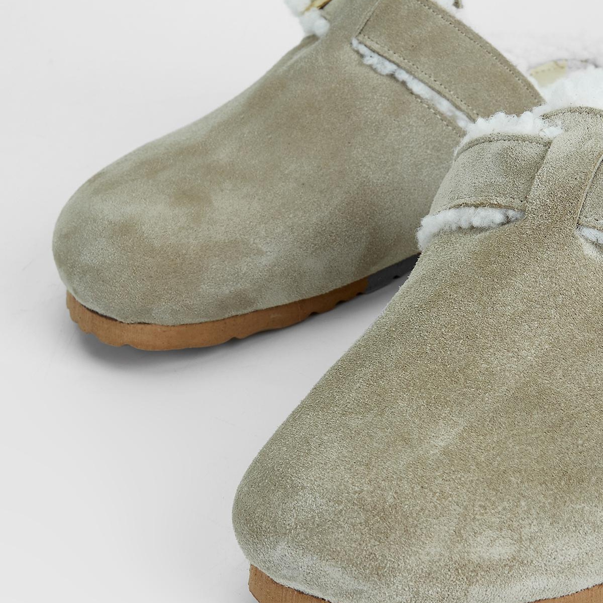 Valmenti Acrux Kadın Bej Süet Hakiki Deri Düz Terlik