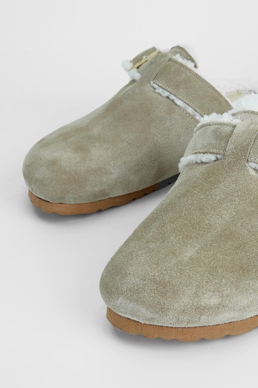  Valmenti Acrux Kadın Bej Süet Hakiki Deri Düz Terlik