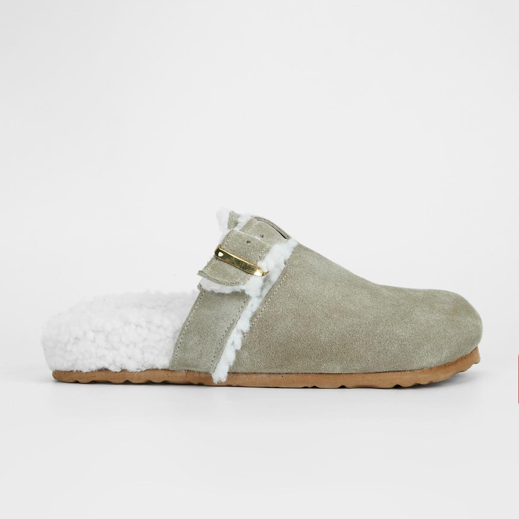 Valmenti Acrux Kadın Bej Süet Hakiki Deri Düz Terlik