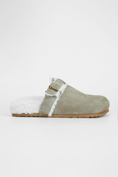  Valmenti Acrux Kadın Bej Süet Hakiki Deri Düz Terlik