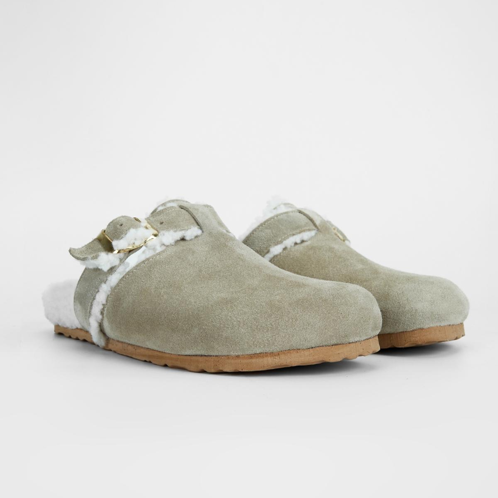 Valmenti Acrux Kadın Bej Süet Hakiki Deri Düz Terlik