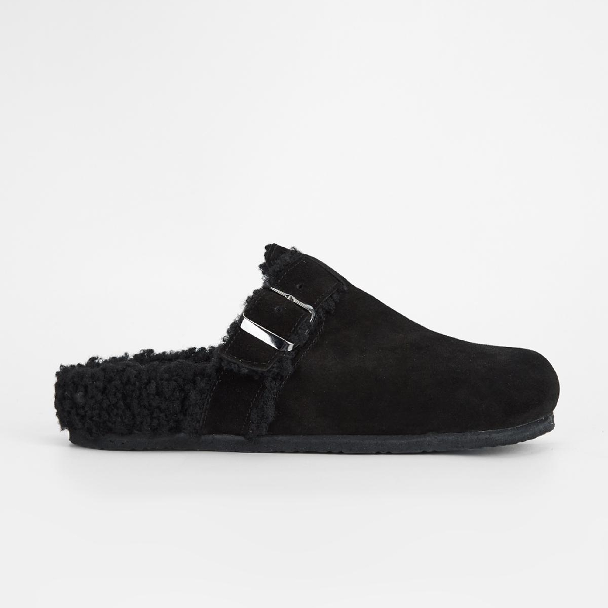 Valmenti Acrux Kadın Siyah Süet Hakiki Deri Düz Terlik