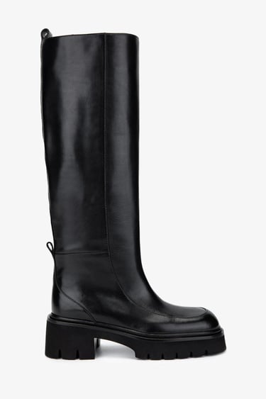  Valmenti Kadın Hakiki Deri Siyah Deri Casual Çizme