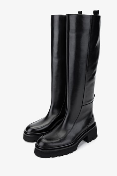  Valmenti Kadın Hakiki Deri Siyah Deri Casual Çizme