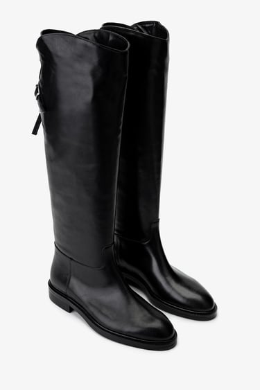  Valmenti Kadın Hakiki Deri Siyah Deri Casual Çizme