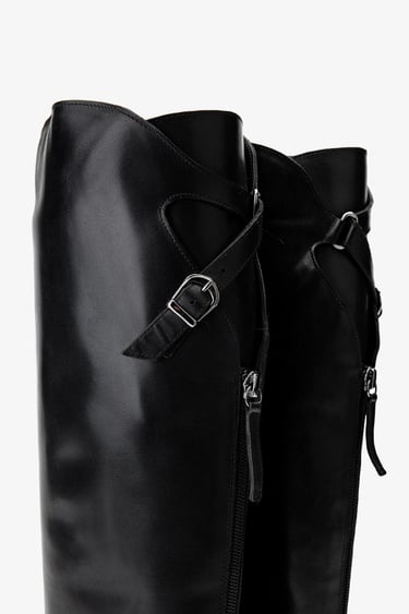  Valmenti Kadın Hakiki Deri Siyah Deri Casual Çizme