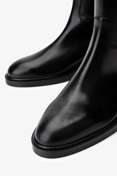  Valmenti Kadın Hakiki Deri Siyah Deri Casual Çizme