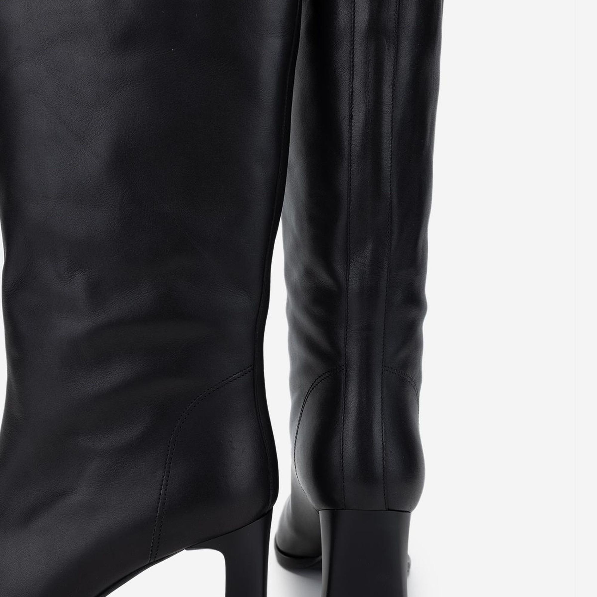 Valmenti Kadın Siyah Deri Topuklu Çizme