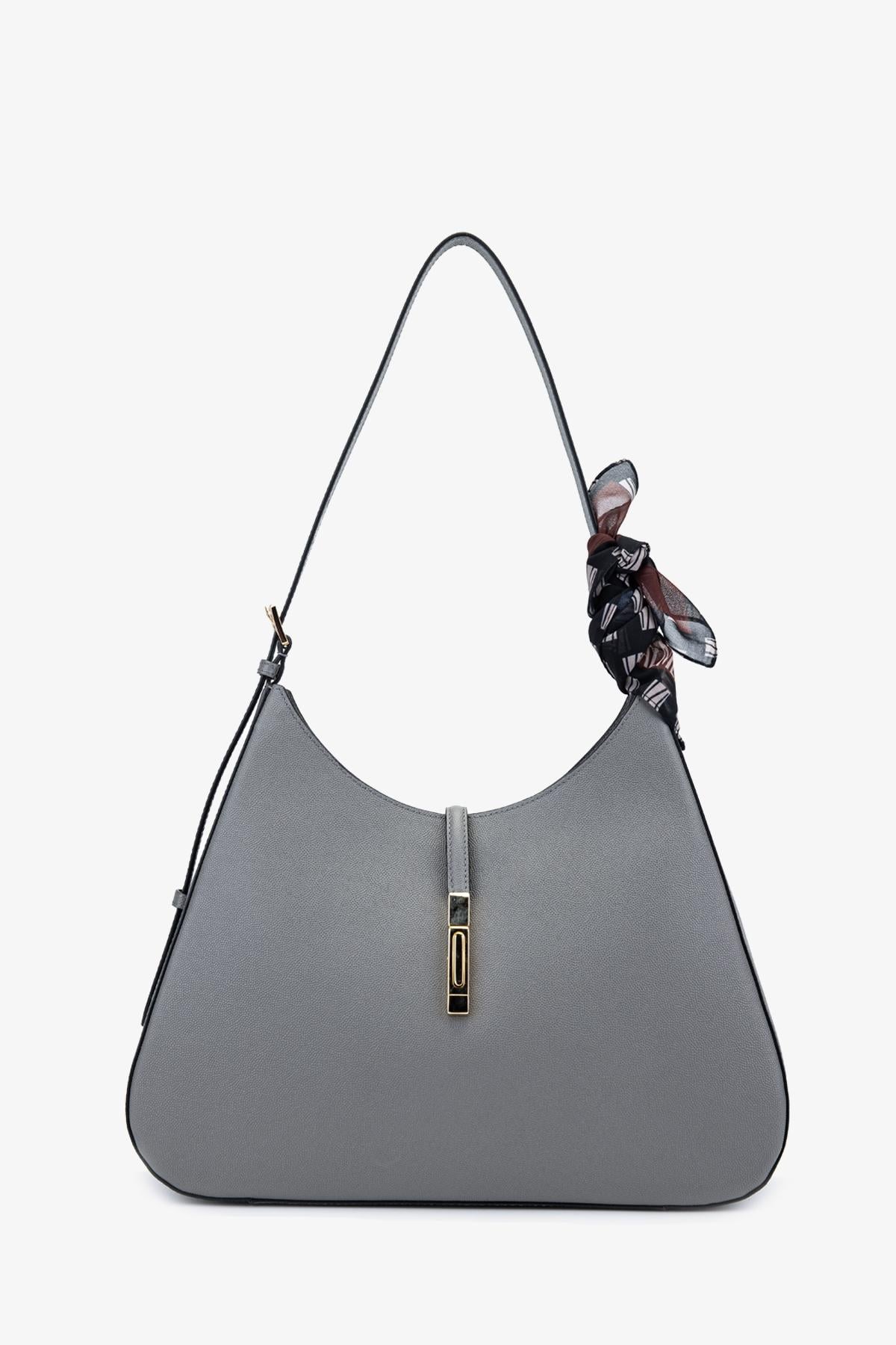  Valmenti Samty Kadın Gri Hakiki Deri Omuz Çanta