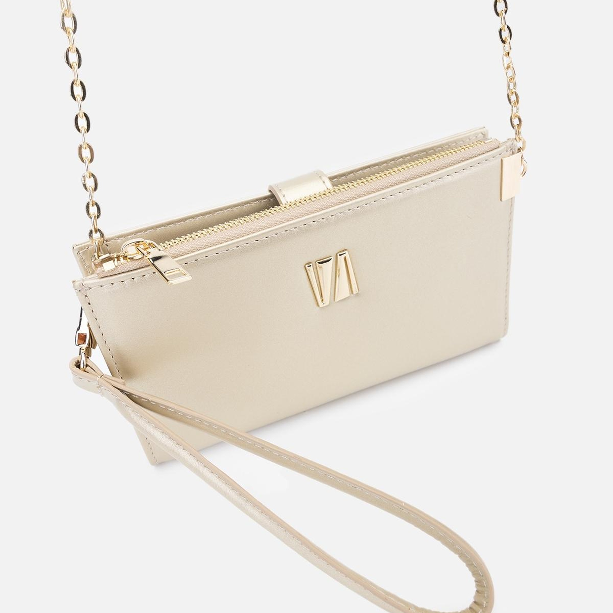 Valmenti Janti Kadın Altın Hakiki Deri El Çantası