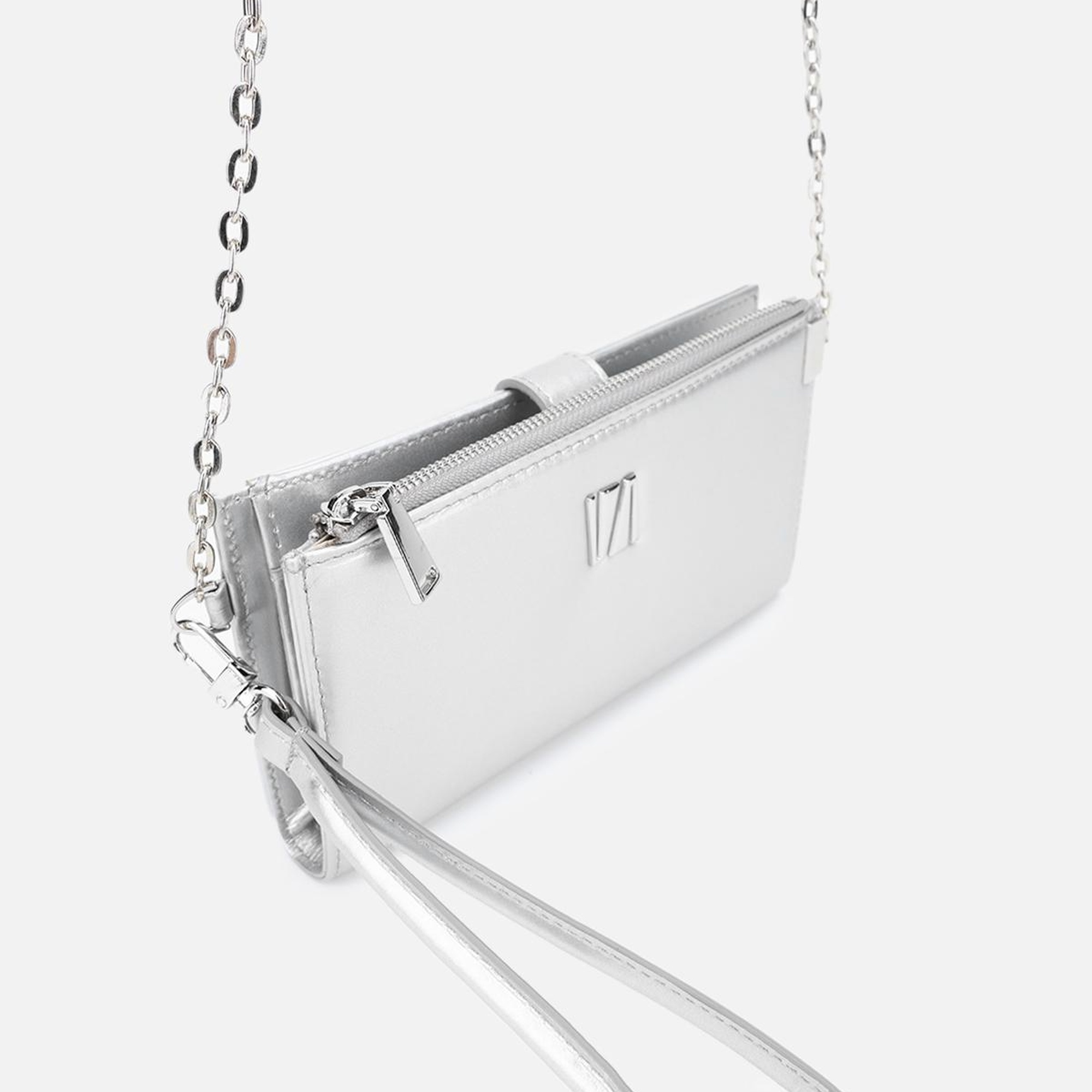 Valmenti Janti Kadın Gümüş Hakiki Deri El Çantası