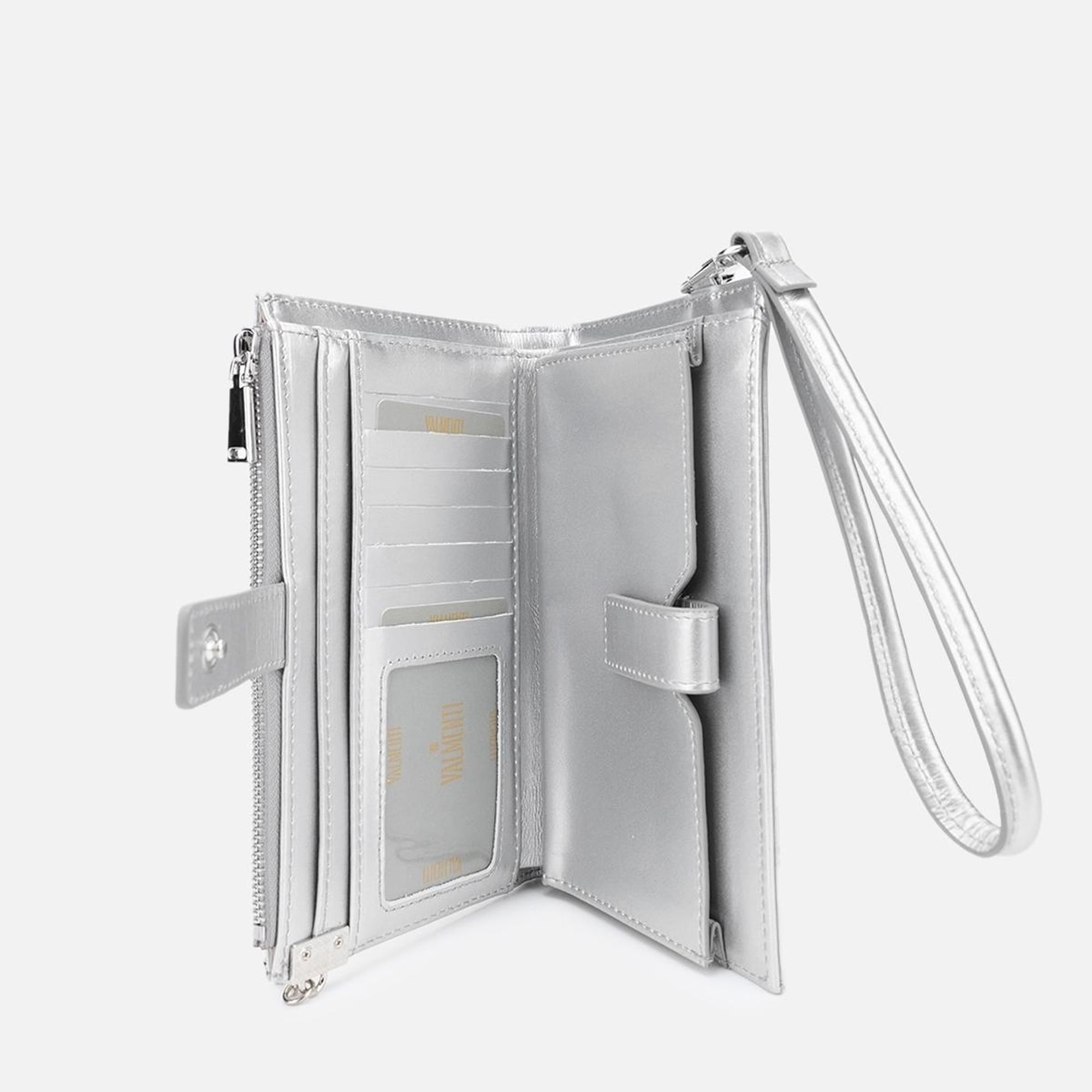 Valmenti Janti Kadın Gümüş Hakiki Deri El Çantası