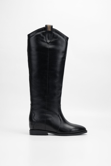  Valmenti Kadın Siyah Hakiki Deri Çizme