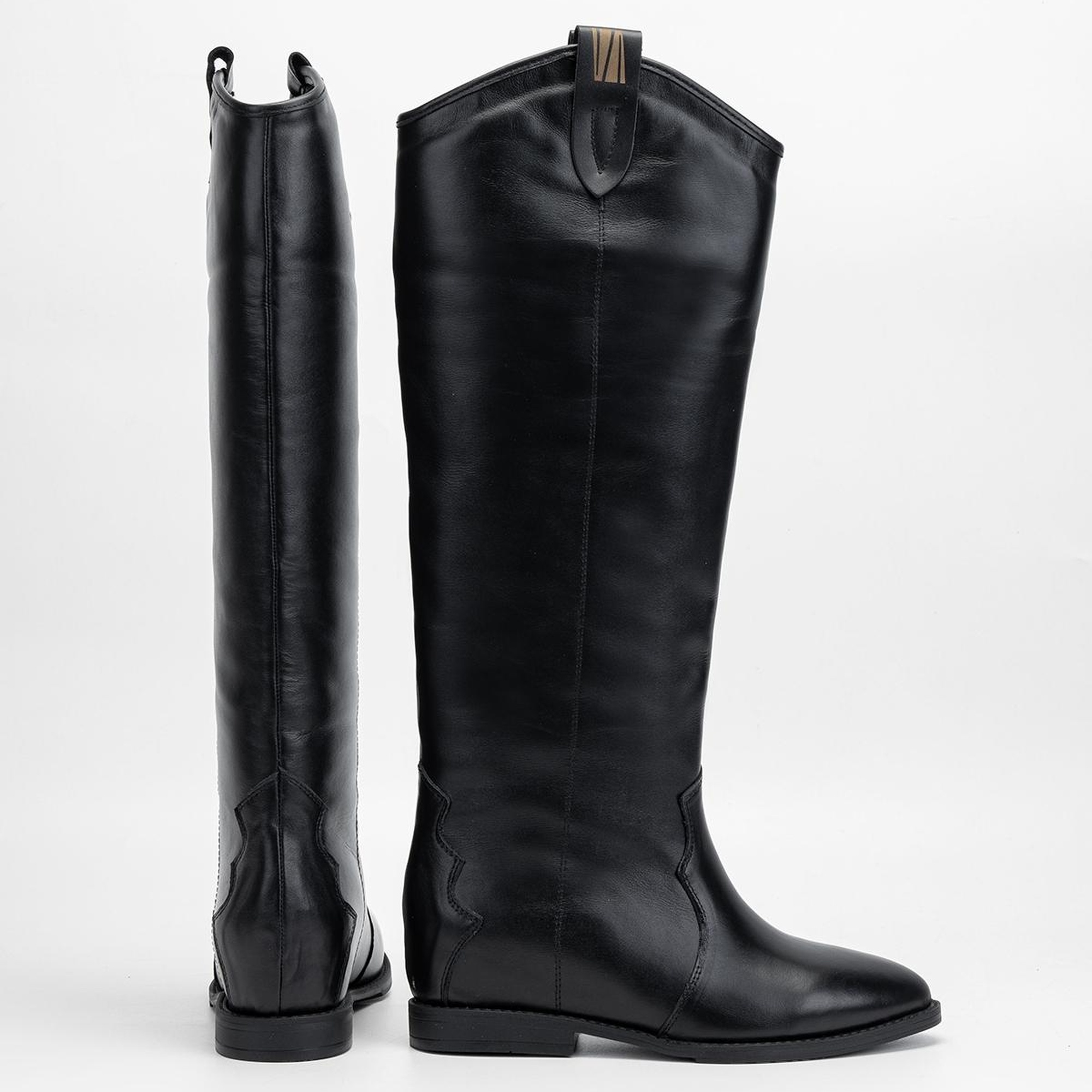 Valmenti Kadın Siyah Hakiki Deri Çizme