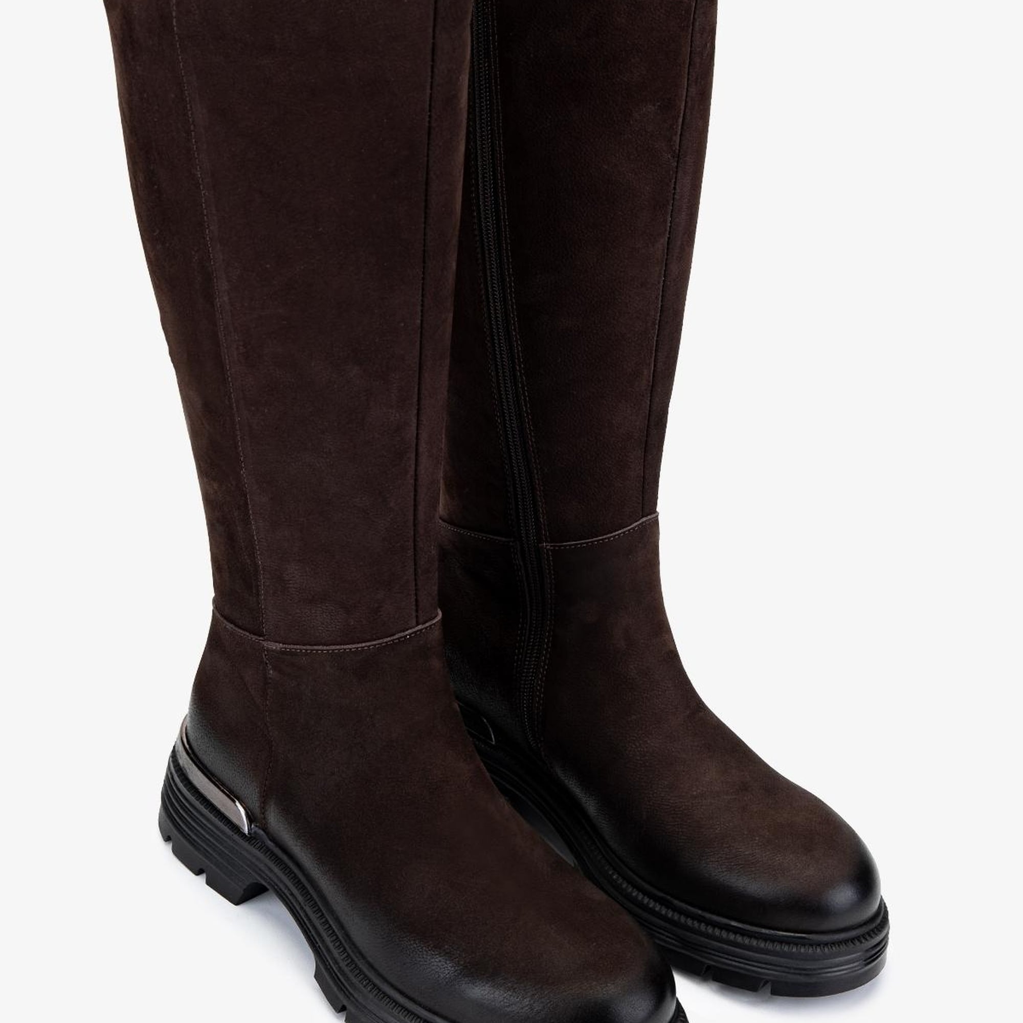 Valmenti Kadın Hakiki Deri Kahverengi Nubuk Casual Çizme