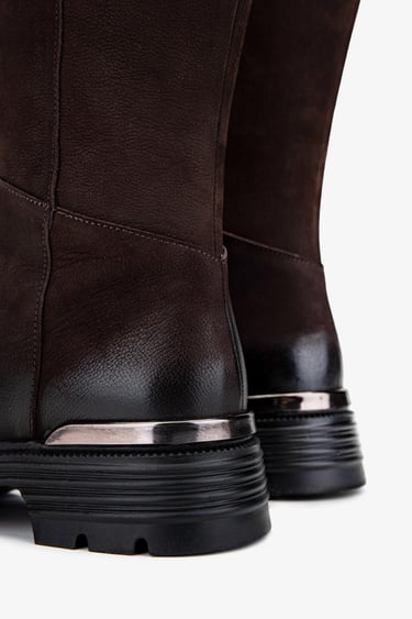  Valmenti Kadın Hakiki Deri Kahverengi Nubuk Casual Çizme