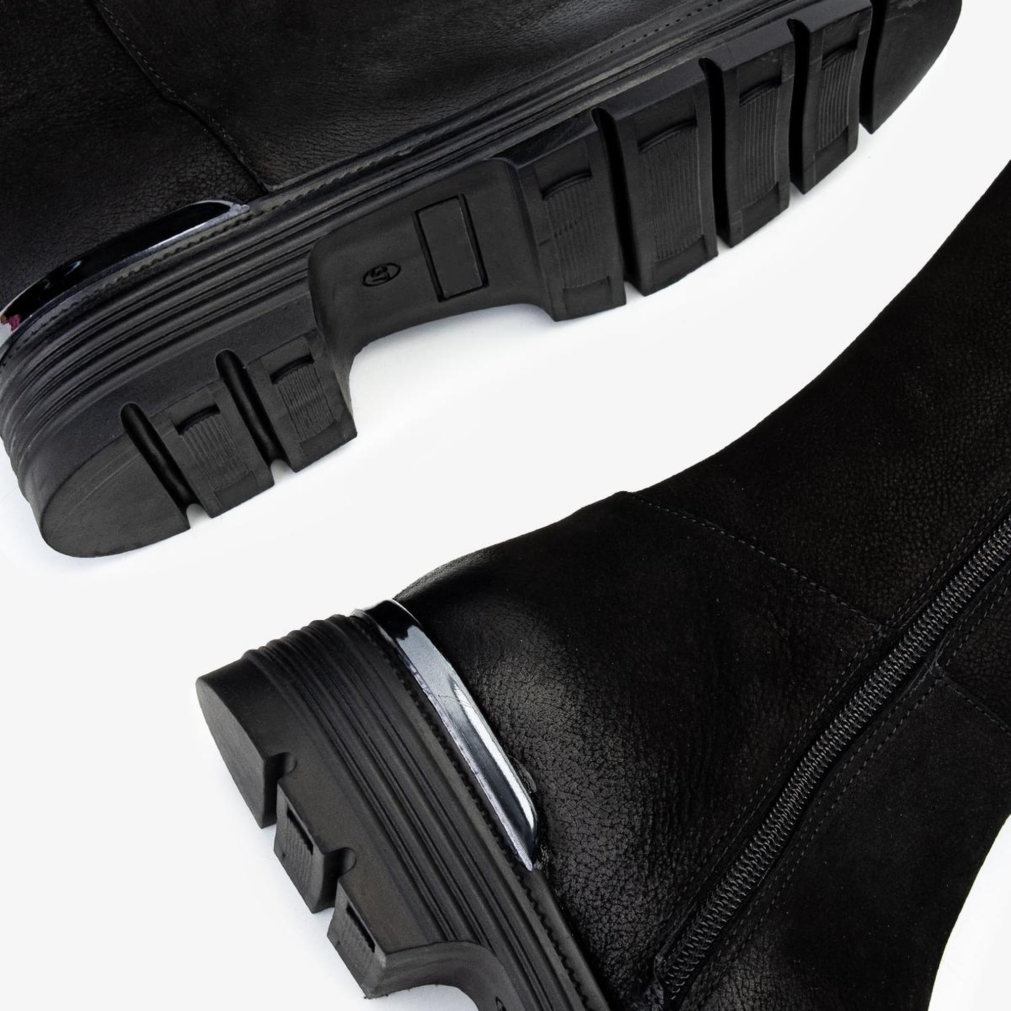 Valmenti Kadın Hakiki Deri Siyah Nubuk Casual Çizme