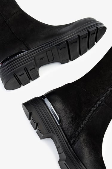  Valmenti Kadın Hakiki Deri Siyah Nubuk Casual Çizme