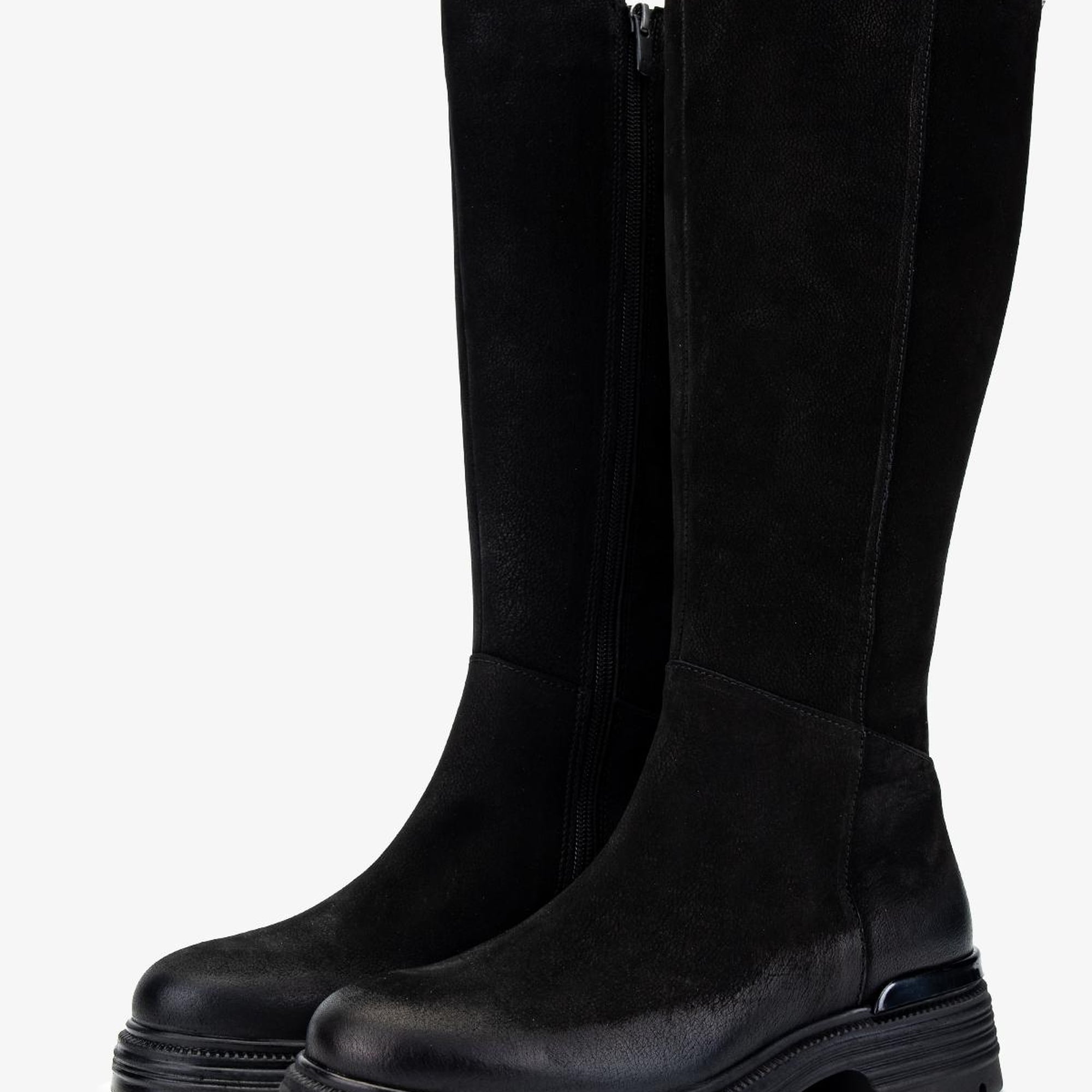 Valmenti Kadın Hakiki Deri Siyah Nubuk Casual Çizme