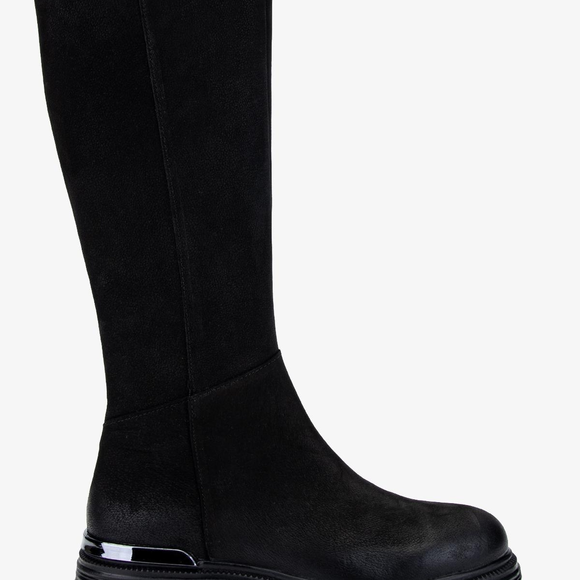 Valmenti Kadın Hakiki Deri Siyah Nubuk Casual Çizme