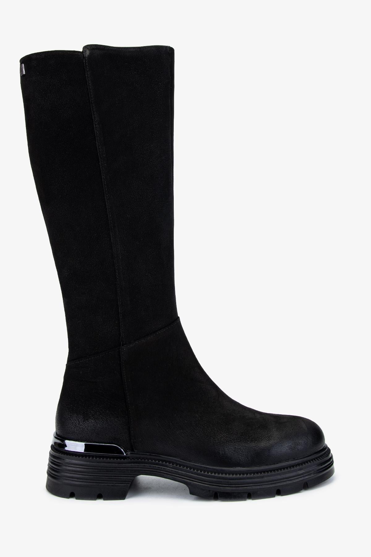  Valmenti Kadın Hakiki Deri Siyah Nubuk Casual Çizme