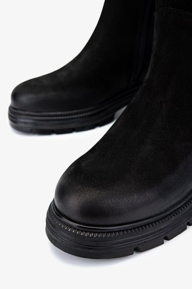  Valmenti Kadın Hakiki Deri Siyah Nubuk Casual Çizme