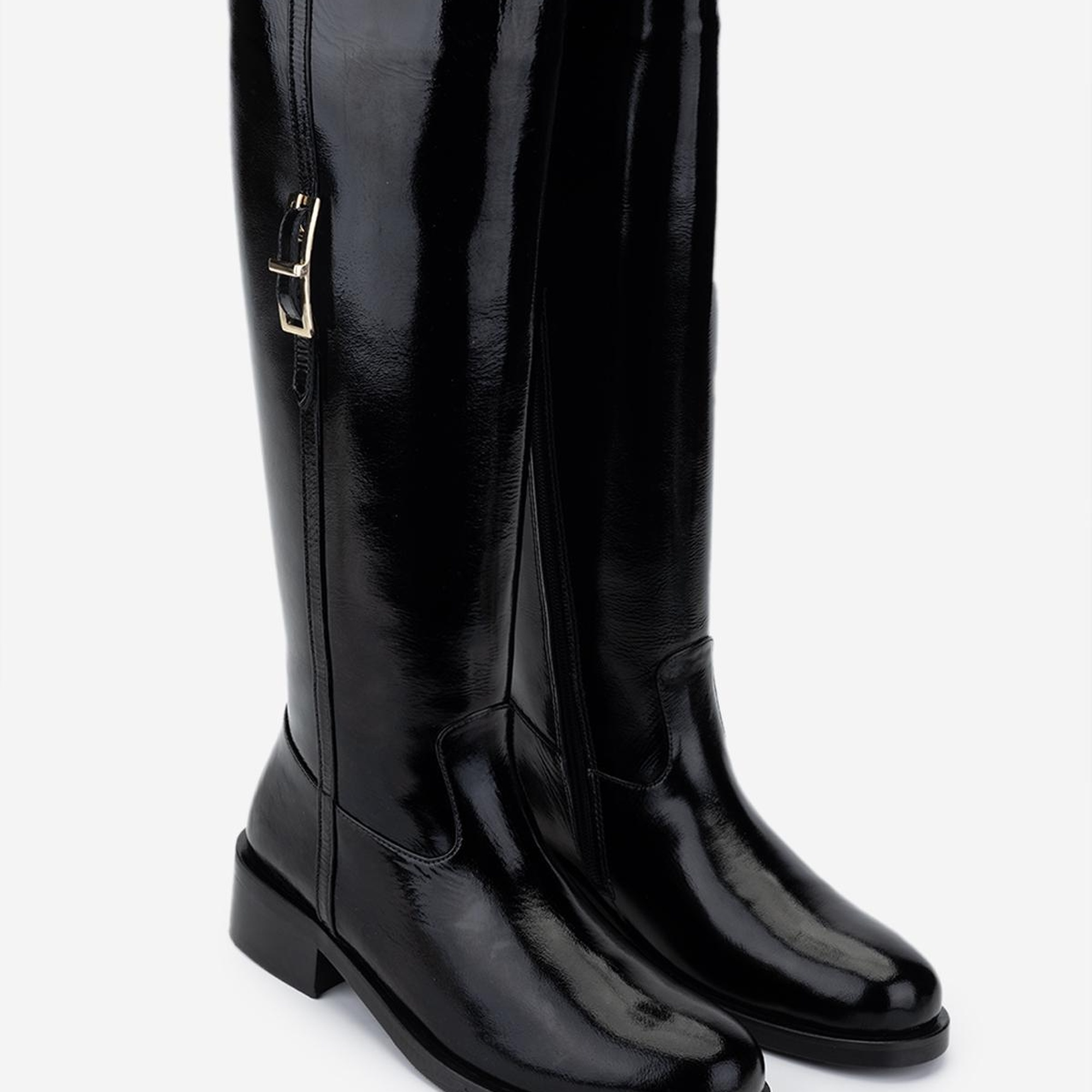 Valmenti Kadın Siyah Rugan Casual Çizme