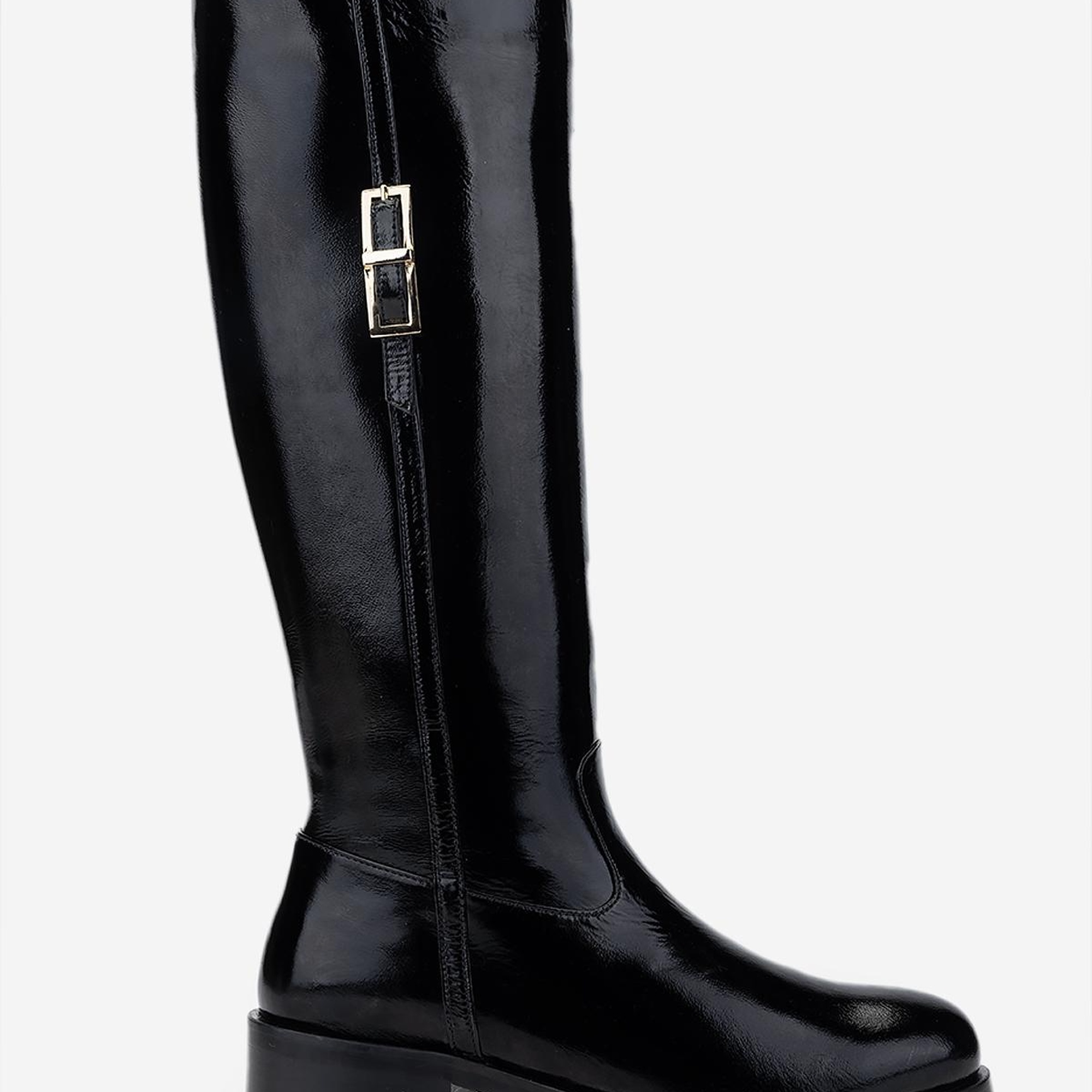 Valmenti Kadın Siyah Rugan Casual Çizme