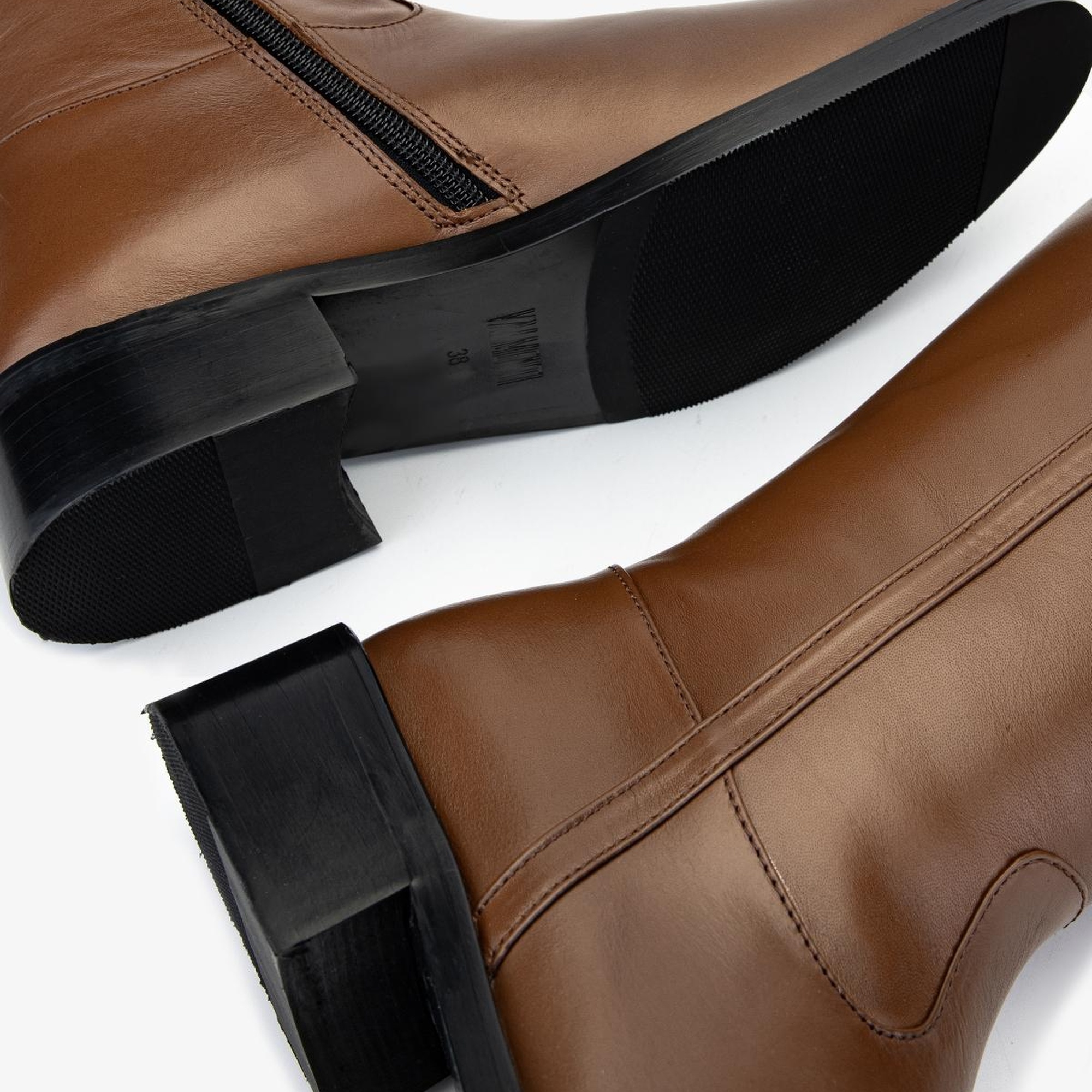 Valmenti Kadın Taba Deri Casual Çizme