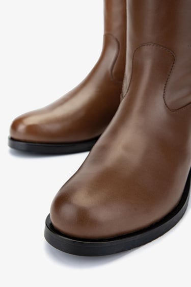  Valmenti Kadın Taba Deri Casual Çizme