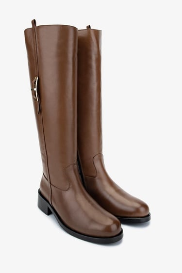  Valmenti Kadın Taba Deri Casual Çizme