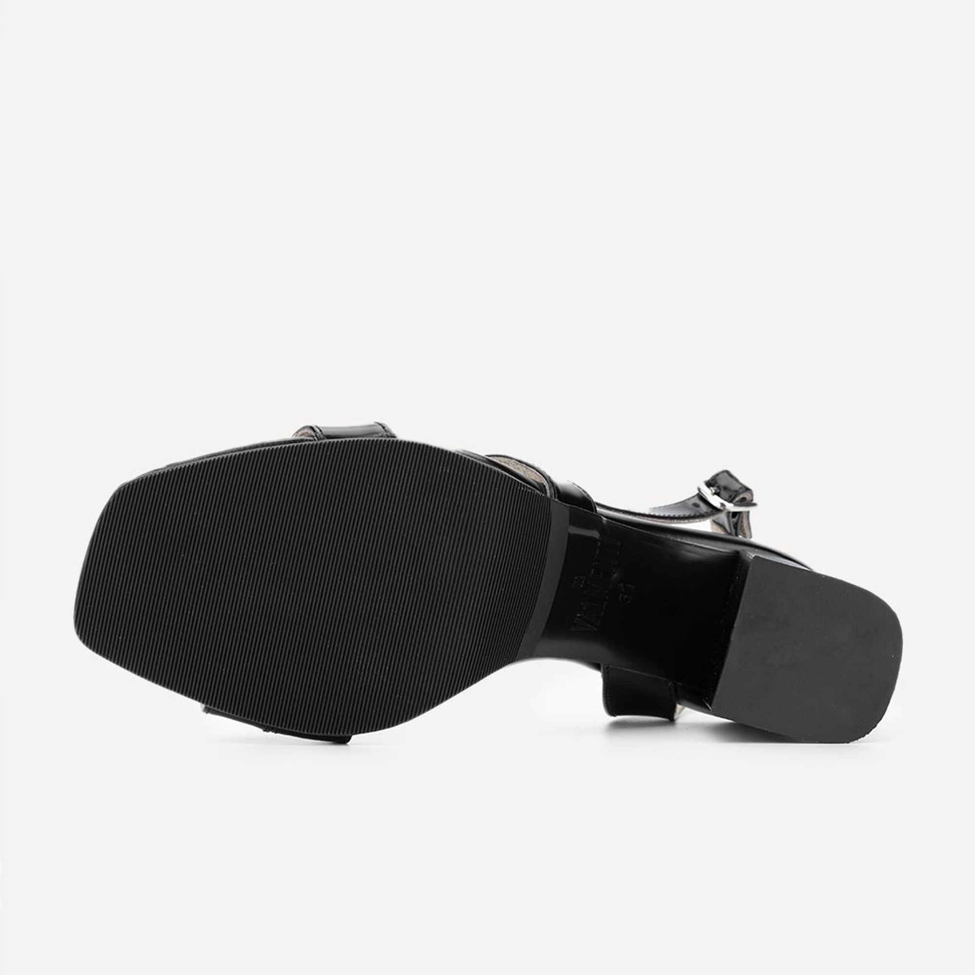 Valmenti Zayna Kadın Siyah Açma Hakiki Deri Sandalet