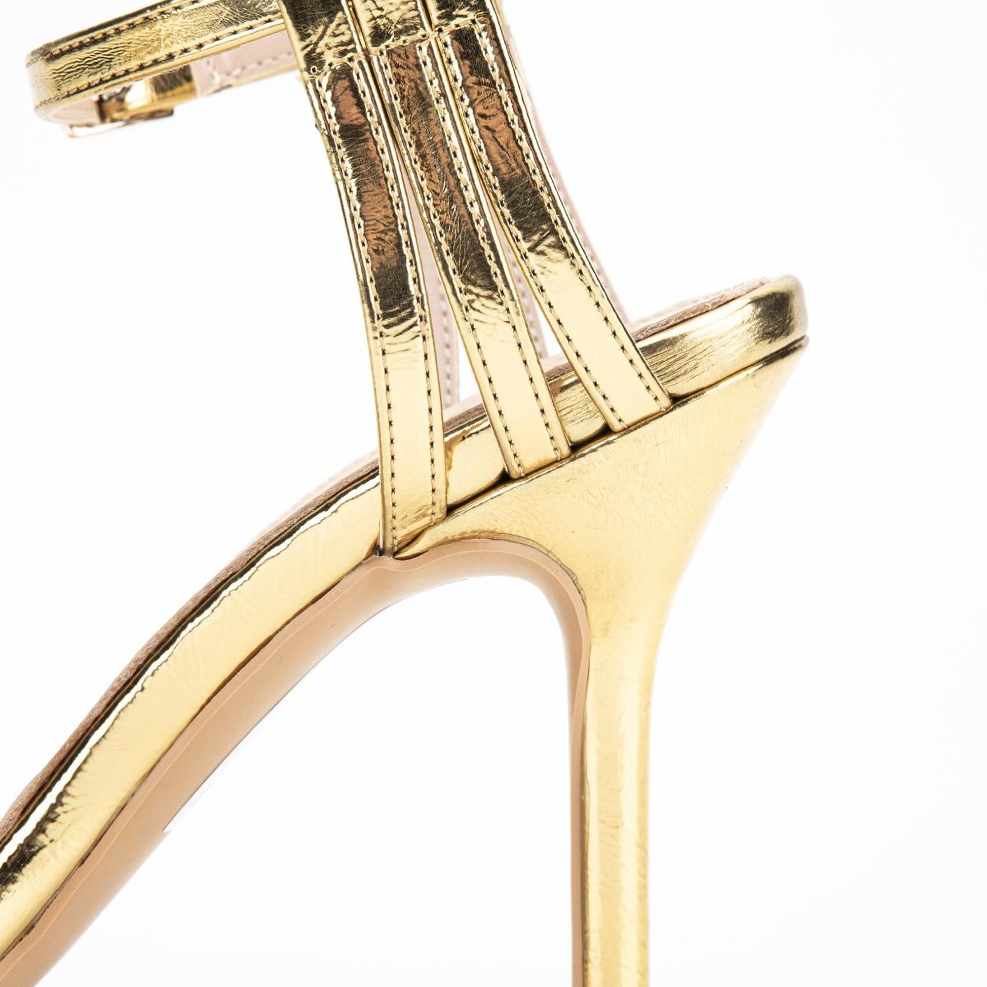 Valmenti Zeno Kadın Altın Hakiki Deri Topuklu Sandalet