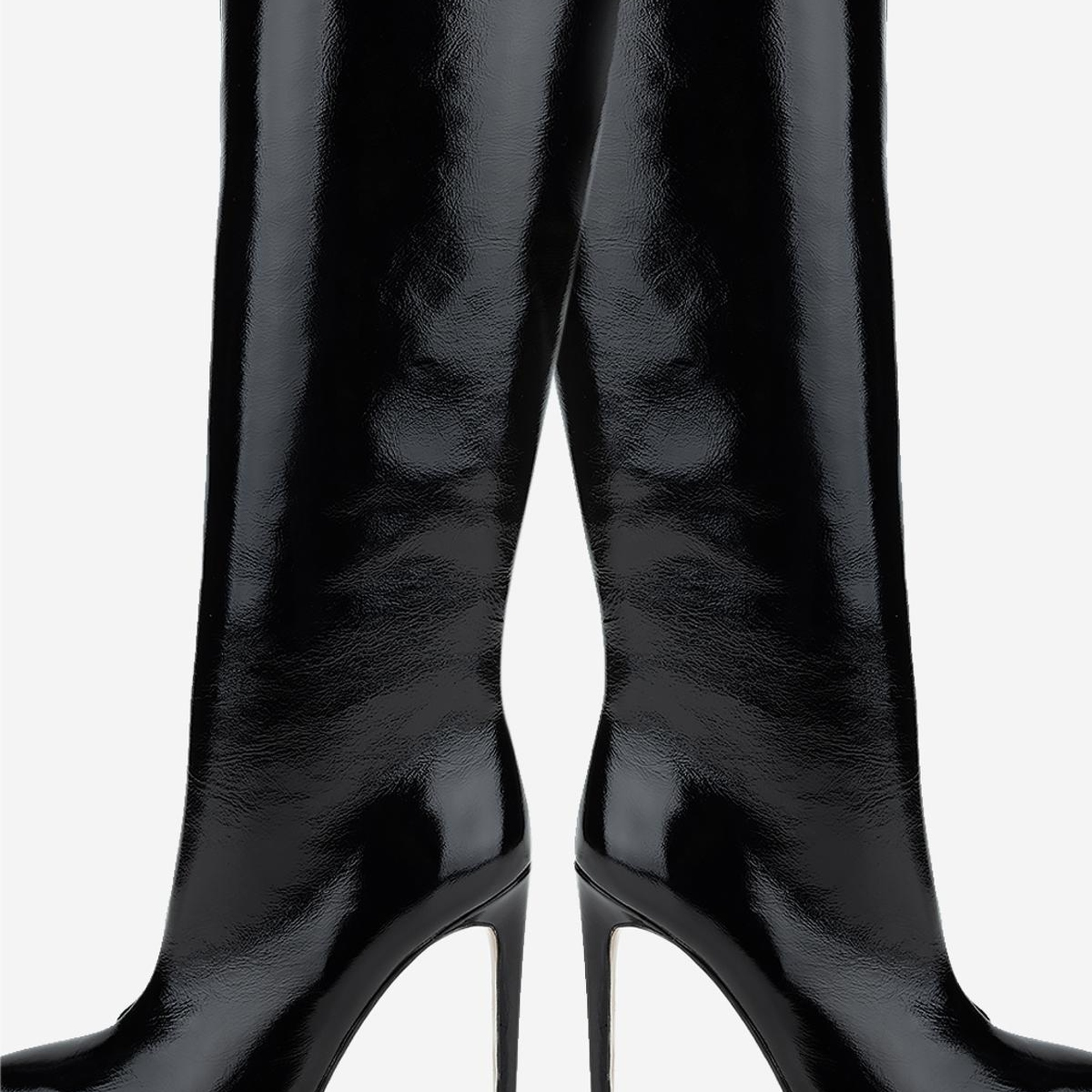 Valmenti Kadın Hakiki Deri Siyah Rugan Topuklu Çizme