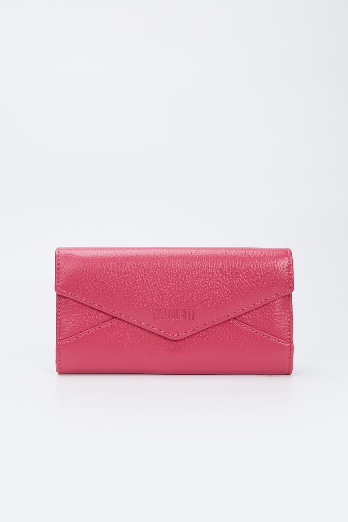  Valmenti Kadın Fuşya Hakiki Deri GÜNLÜK Cuzdan,Kartlık,Anahtarlık