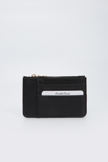  Valmenti Kadın Siyah Hakiki Deri GÜNLÜK Cuzdan,Kartlık,Anahtarlık