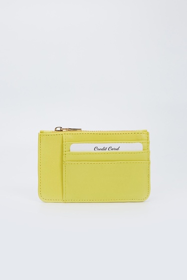  Valmenti Kadın Sarı Hakiki Deri GÜNLÜK Cuzdan,Kartlık,Anahtarlık