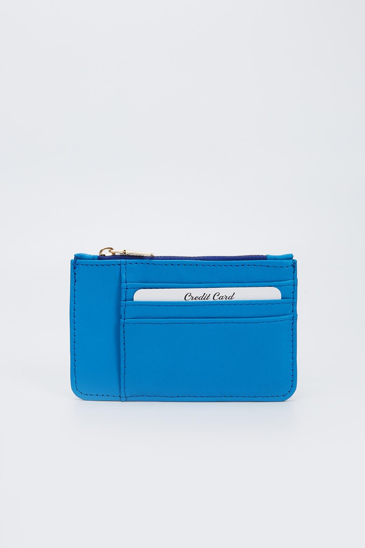  Valmenti Kadın Mavi Hakiki Deri GÜNLÜK Cuzdan,Kartlık,Anahtarlık