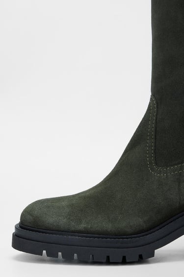  Valmenti Kadın Haki Süet Hakiki Deri Çizme