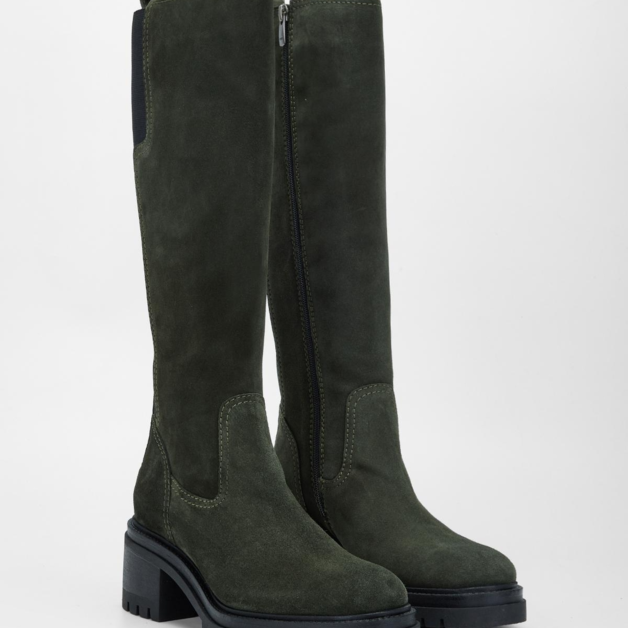 Valmenti Kadın Haki Süet Hakiki Deri Çizme