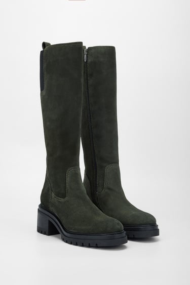  Valmenti Kadın Haki Süet Hakiki Deri Çizme