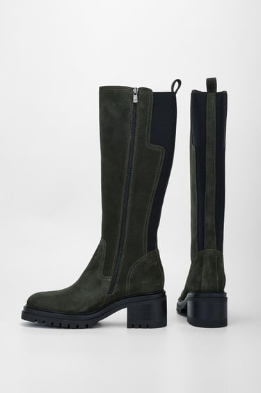  Valmenti Kadın Haki Süet Hakiki Deri Çizme