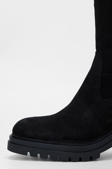 Valmenti Kadın Siyah Süet Hakiki Deri Çizme