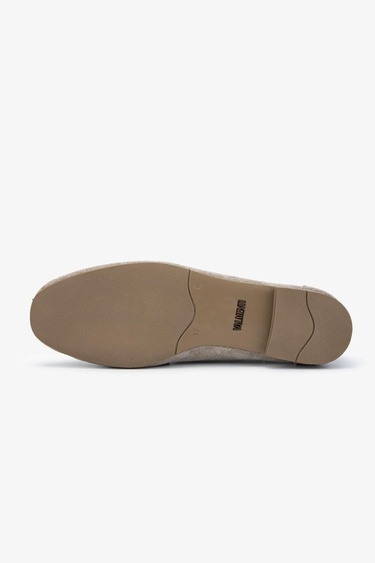  Valmenti Maxii Kadın Bej Süet Hakiki Deri Loafer Ayakkabı