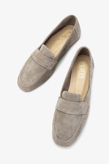  Valmenti Maxii Kadın Bej Süet Hakiki Deri Loafer Ayakkabı